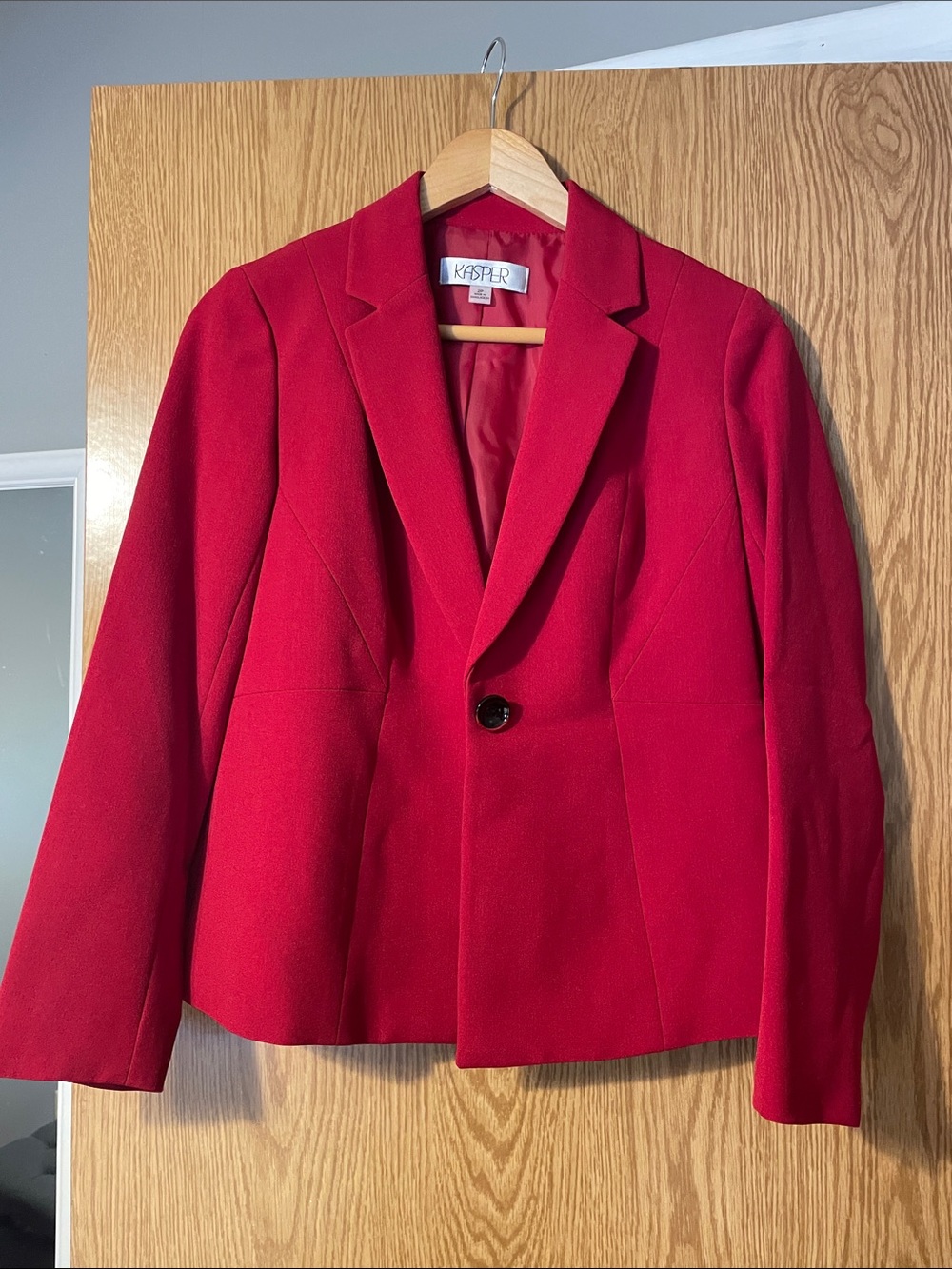 Kasper Vibrant Red Single-Button Women's Blazer